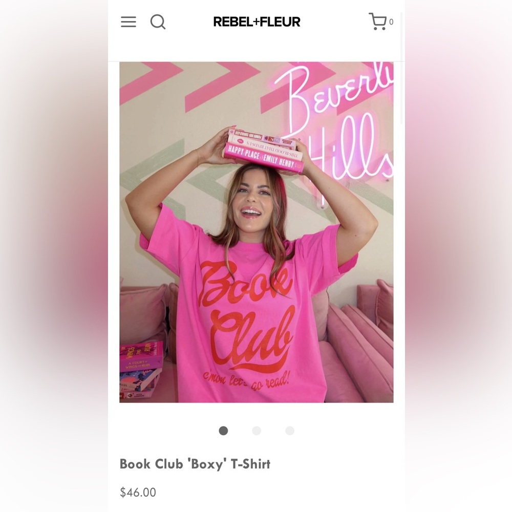 Rebel and Fleur Book Club Boxy T-Shirt 💗📖